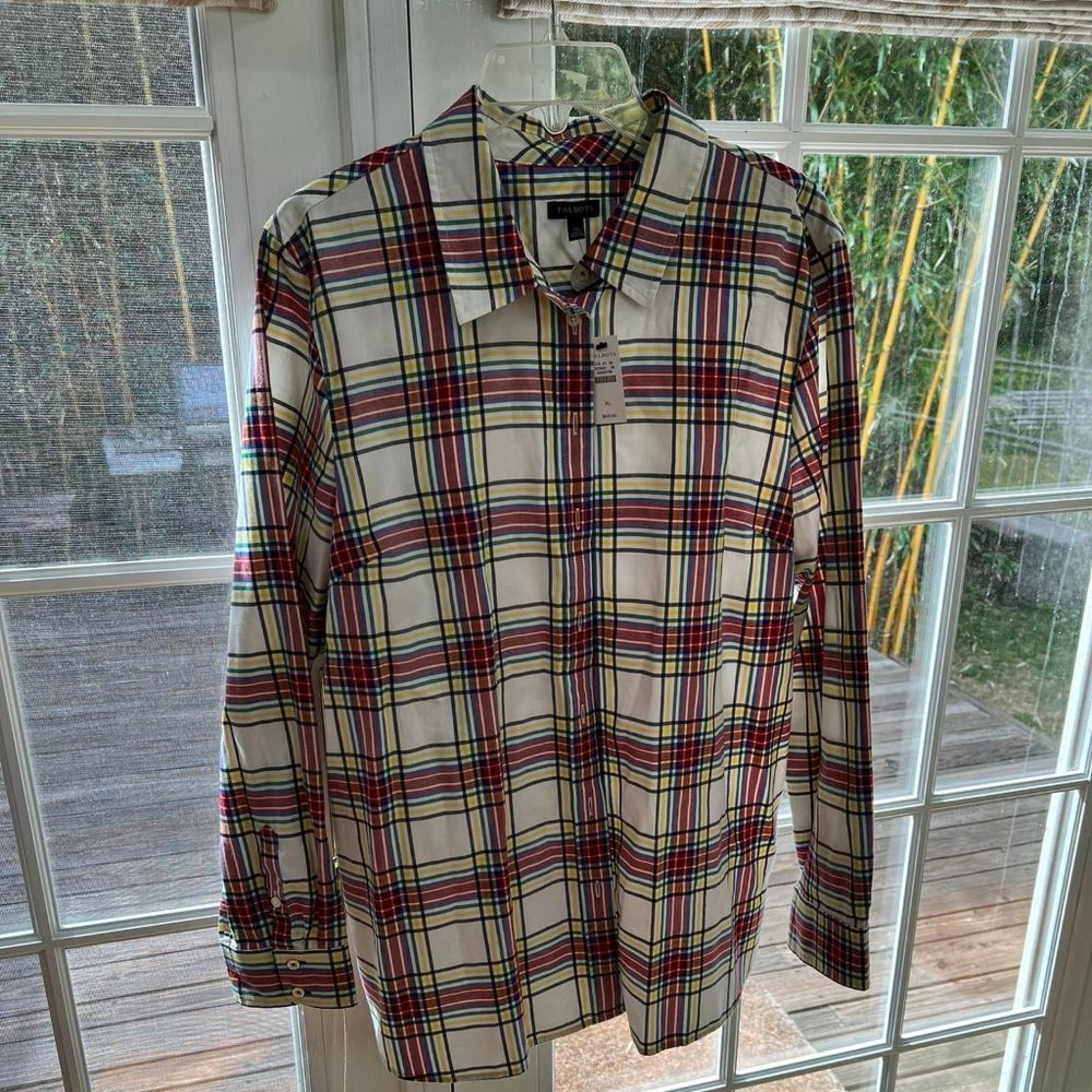 Talbots Plaid Long Sleeve Button Down Shirt